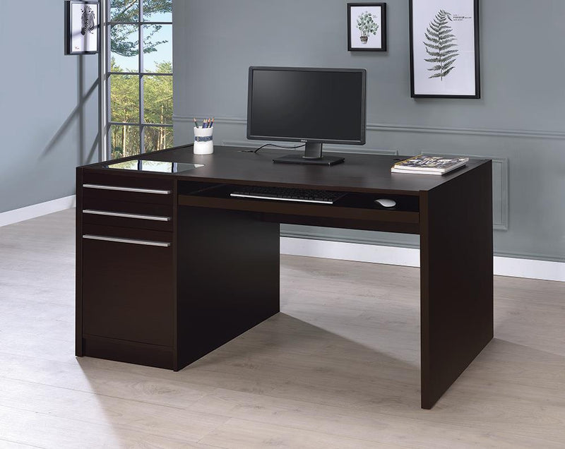 G800982 Contemporary Cappuccino Connect It Computer Desk - Austin's Furniture Depot (Austin,TX)