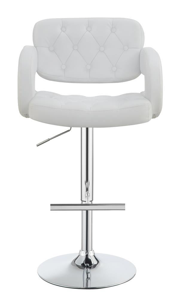 G102557 Contemporary White and Chrome Bar Stool - Austin's Furniture Depot (Austin,TX)