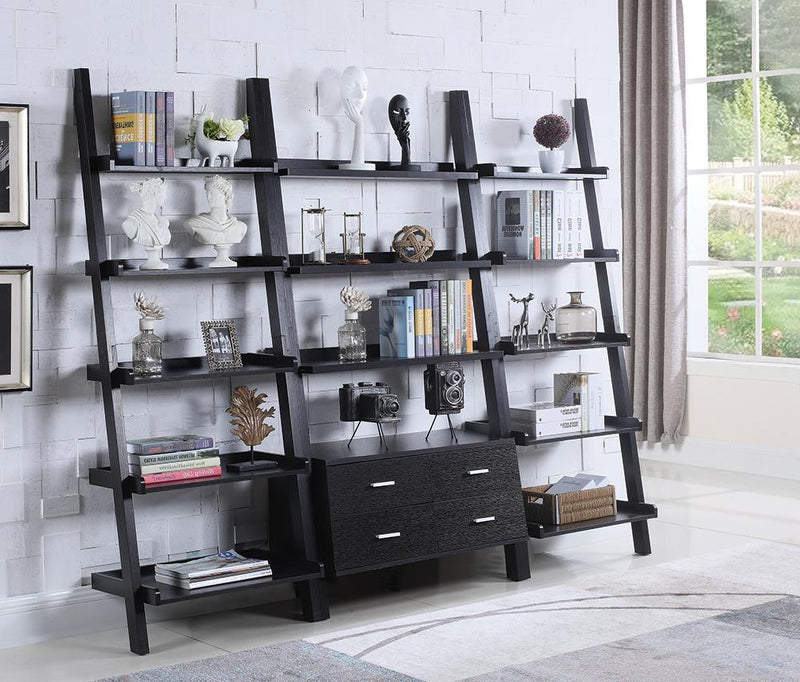 G800319 Contemporary Cappuccino Leaning Bookcase - Austin's Furniture Depot (Austin,TX)