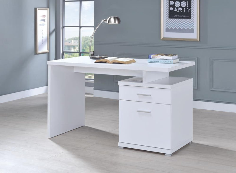 G800110 Contemporary White Executive Desk - Austin's Furniture Depot (Austin,TX)