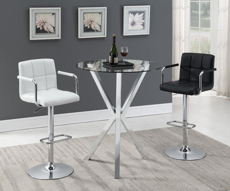 G121095 Contemporary Black and Chrome Adjustable Bar Stool with Arms - Austin's Furniture Depot (Austin,TX)