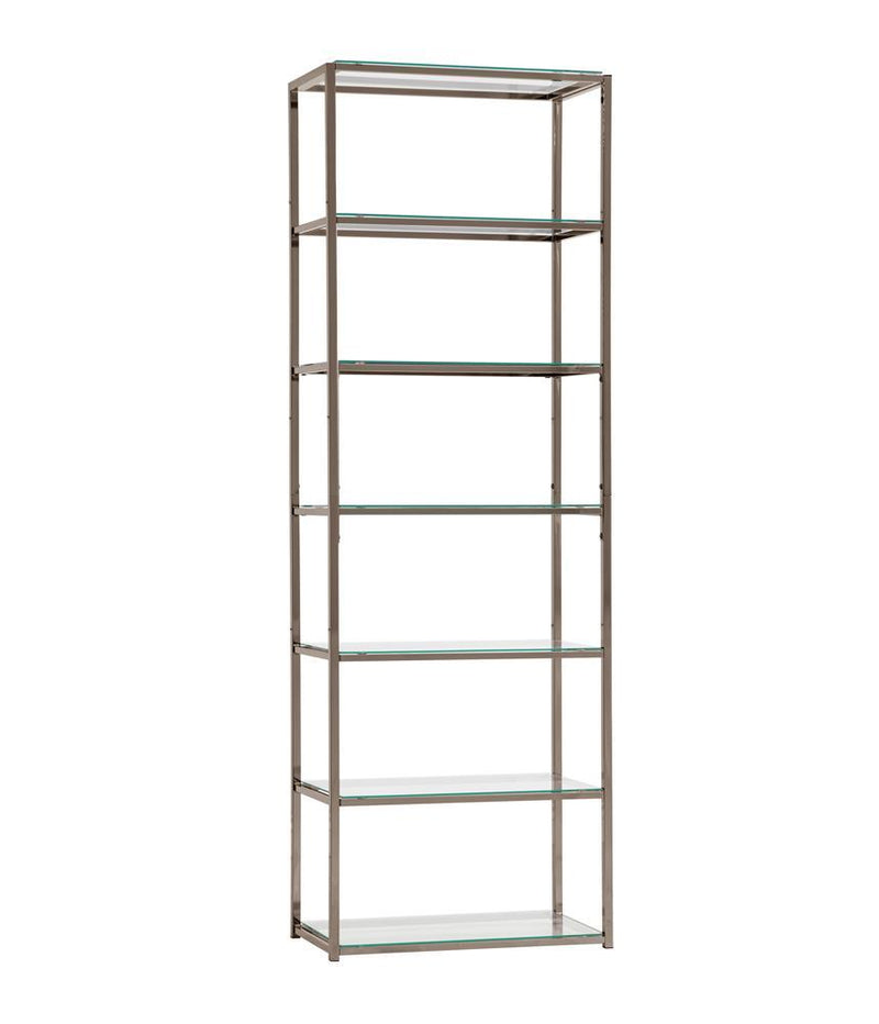 G801017 Contemporary Black Nickel Six Tier Bookcase - Austin's Furniture Depot (Austin,TX)