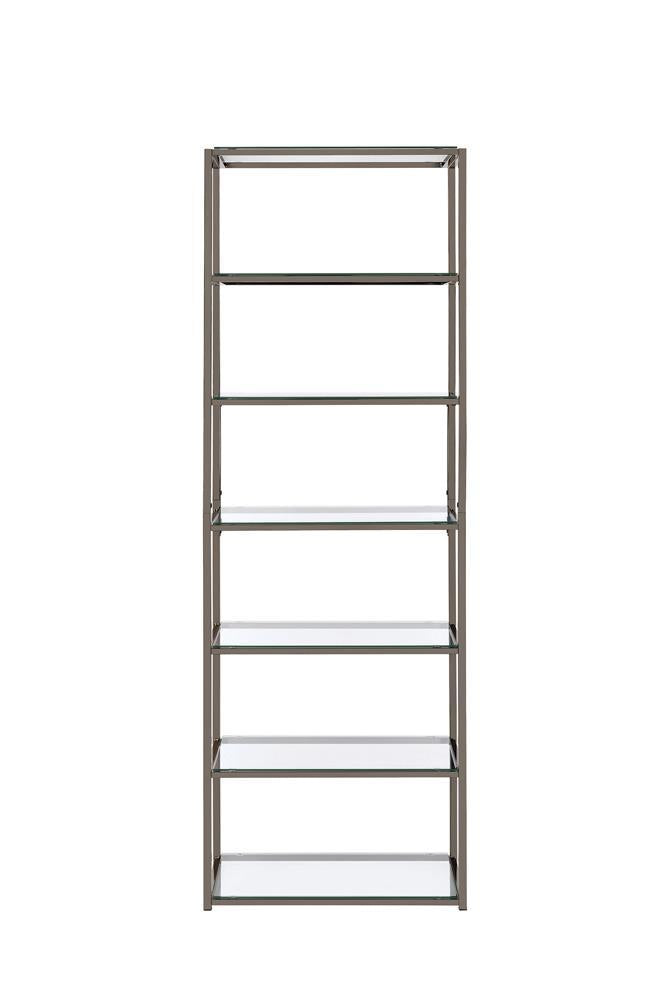 G801017 Contemporary Black Nickel Six Tier Bookcase - Austin's Furniture Depot (Austin,TX)