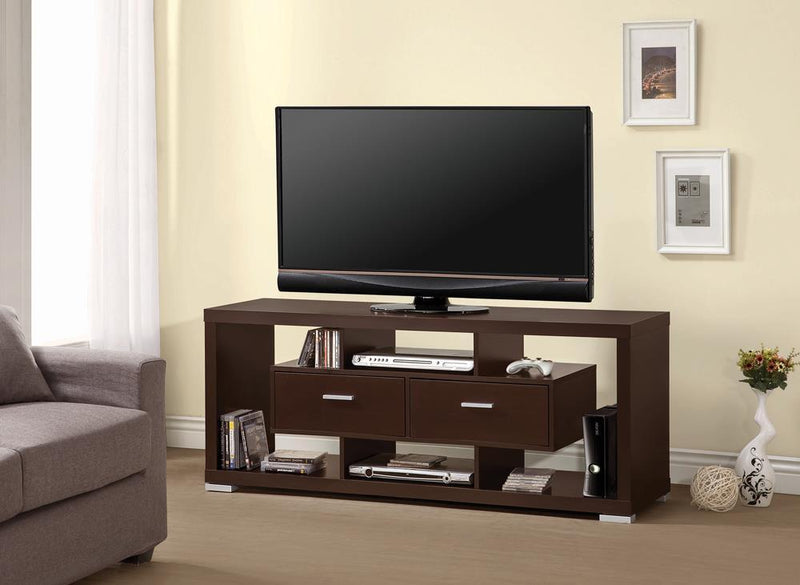 Transitional Cappuccino TV Console - Austin's Furniture Depot (Austin,TX)