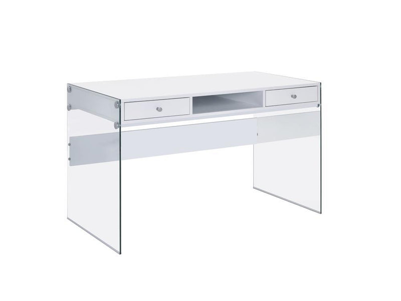 G800829 Contemporary Glossy White Writing Desk - Austin's Furniture Depot (Austin,TX)