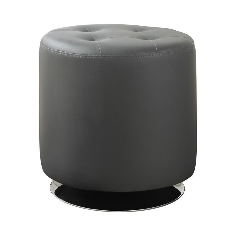 G500554 Contemporary Grey Round Ottoman - Austin's Furniture Depot (Austin,TX)