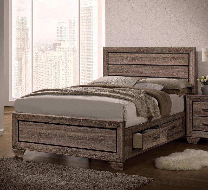 Kauffman Transitional Washed Taupe California King Bed - Austin's Furniture Depot (Austin,TX)