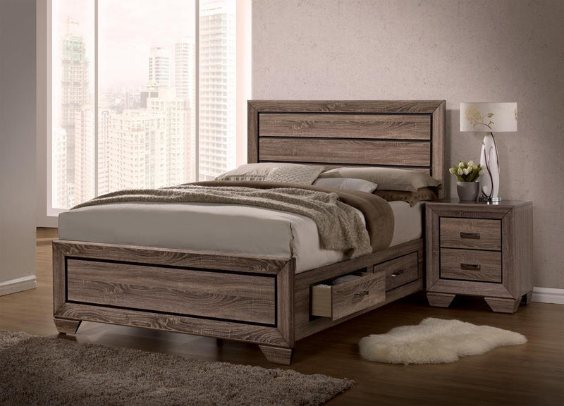 G204193 Kauffman Transitional Washed Taupe California King Bed - Austin's Furniture Depot (Austin,TX)