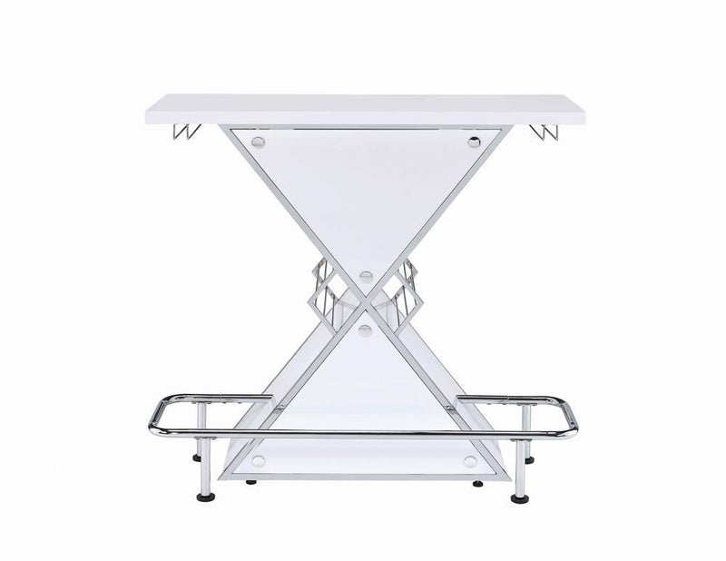 G130078 Contemporary White Stacked Triangle Bar Unit - Austin's Furniture Depot (Austin,TX)
