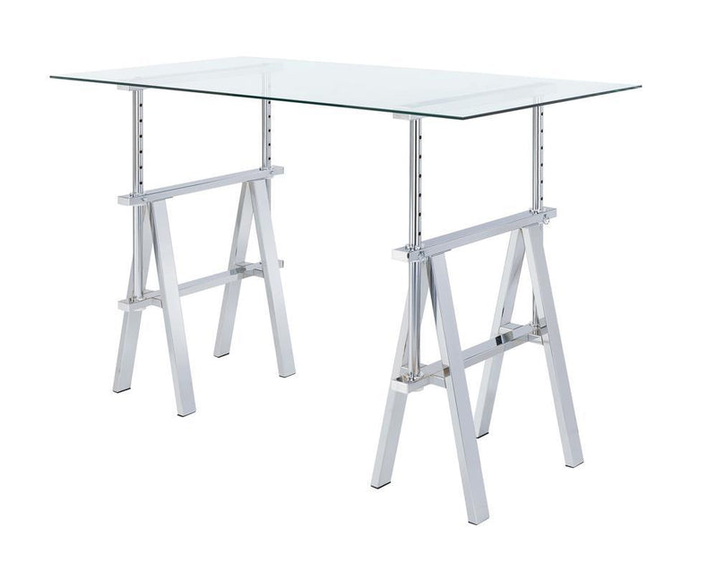 G800900 Casual Silver Glass Top Adjustable Writing Desk - Austin's Furniture Depot (Austin,TX)