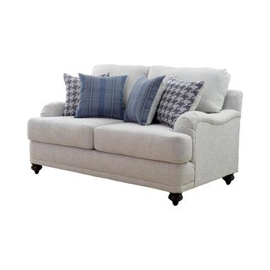 Gwen Recessed Arms Loveseat Light Grey - Austin's Furniture Depot (Austin,TX)