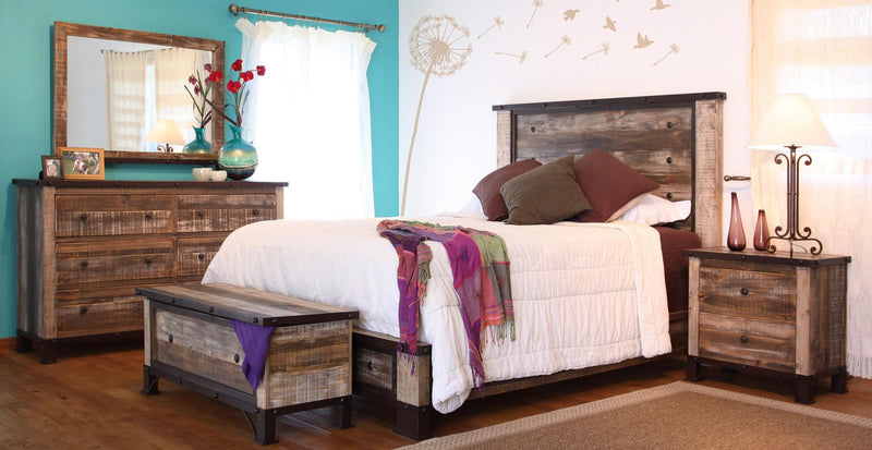 Antique California King Platform Bed in Multi Color - Austin's Furniture Depot (Austin,TX)