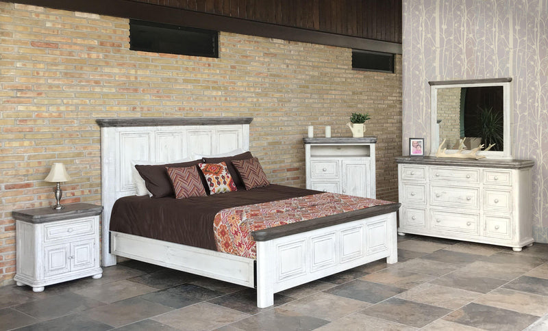 Luna California King Panel Bed in Off White - Austin's Furniture Depot (Austin,TX)