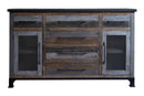 Antique Gray 6 Drawers and 2 Doors, Buffet