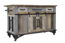 Loft Brown Kitchen Island 3 Drawers 6 Doors