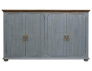 Alba 4 Doors Console, Two fixed shelves, Sky Blue Finish