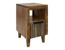 Tiza 1 Drawer, Chair Side Table Blue, w/multicolor doors