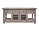 Aruba White Sea 70” TV Stand, w/3 Drawers and 2 Doors, in White Sea Finish