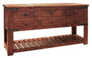 Parota Sofa Table w/6 Drawers