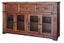 Parota 70" Console 3 Drawer, 4 Glass Doors