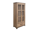 Natural Parota 2 Glass Doors and 1 Drawer, Cabinet