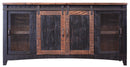Pueblo Black TV-Stand w/2 Doors, 2 Mesh Doors
