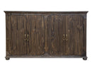 Alba 4 Doors Console, Two fixed shelves, Brown finish