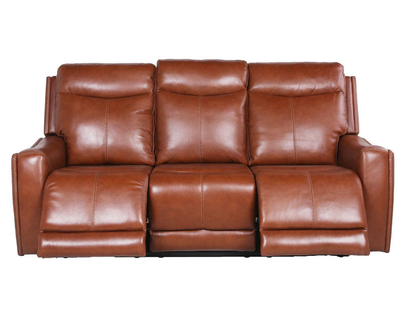 Steve Silver Natalia Leather Dual Power Reclining Sofa in Coach