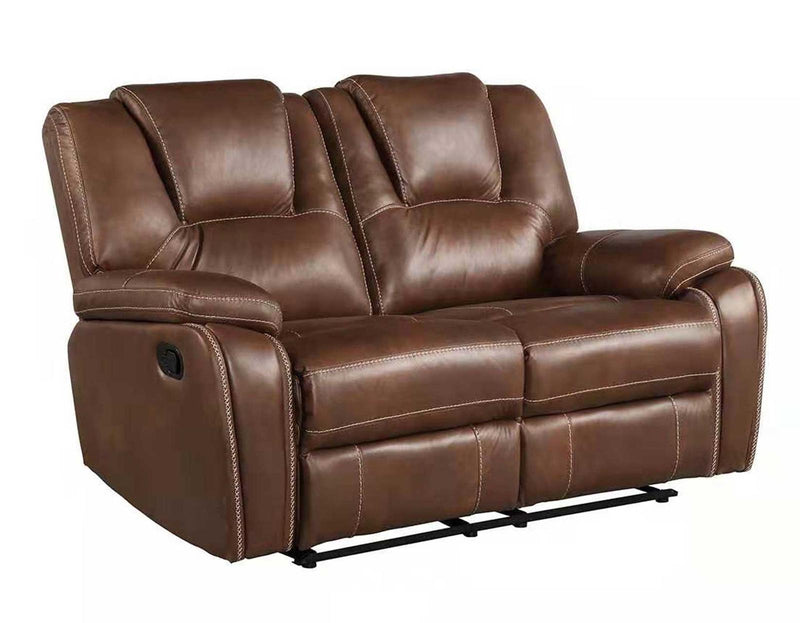 Steve Silver Katrine Manual Reclining Loveseat in Chestnut Brown