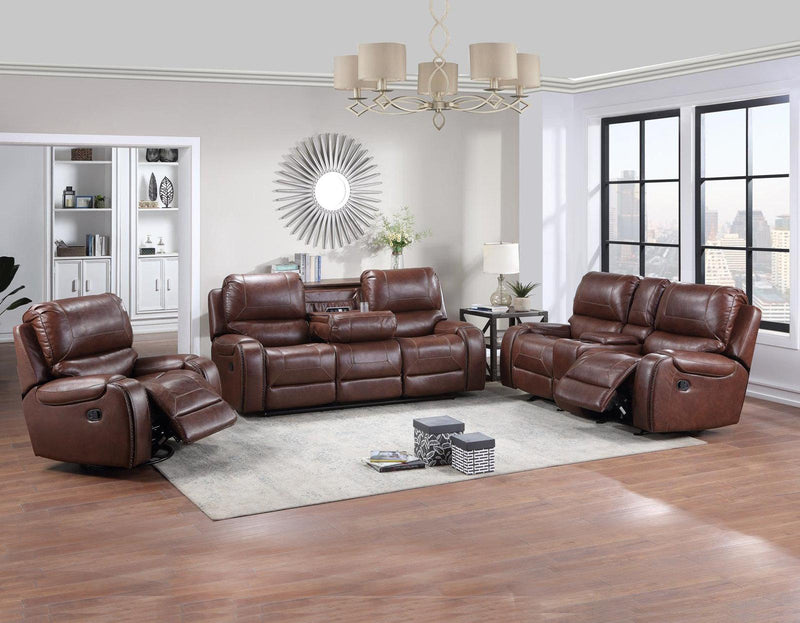 Steve Silver Keily Manual Glider Reclining Loveseat in Brown