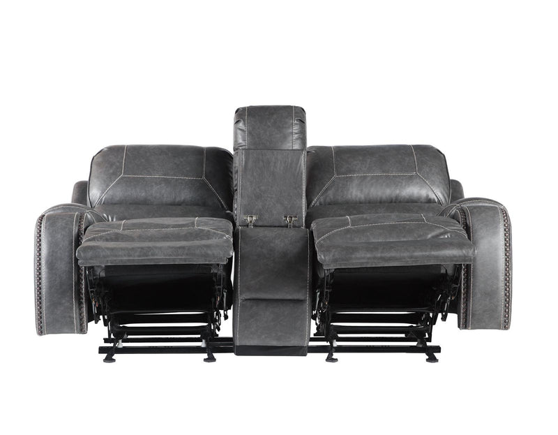 Steve Silver Keily Manual Glider Reclining Loveseat in Dove Grey