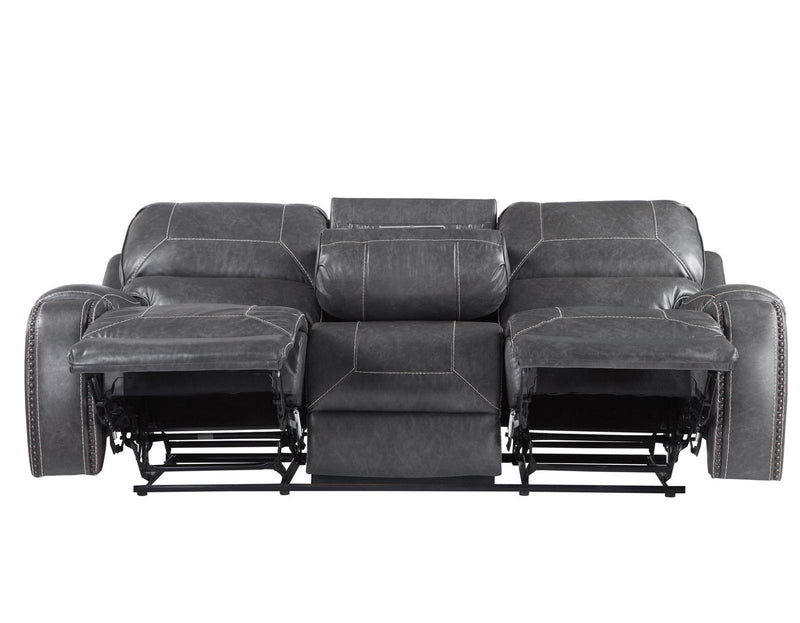 Steve Silver Keily Manual Reclining Sofa w/ Dropdown Table in Dove Grey