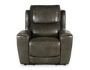 Steve Silver Laurel Leather Dual Power Recliner in Grey