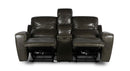 Steve Silver Laurel Leather Dual Power Reclining Console Loveseat in Grey