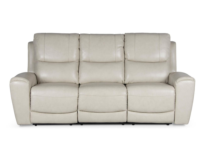 Steve Silver Laurel Leather Dual Power Reclining Sofa in Ivory