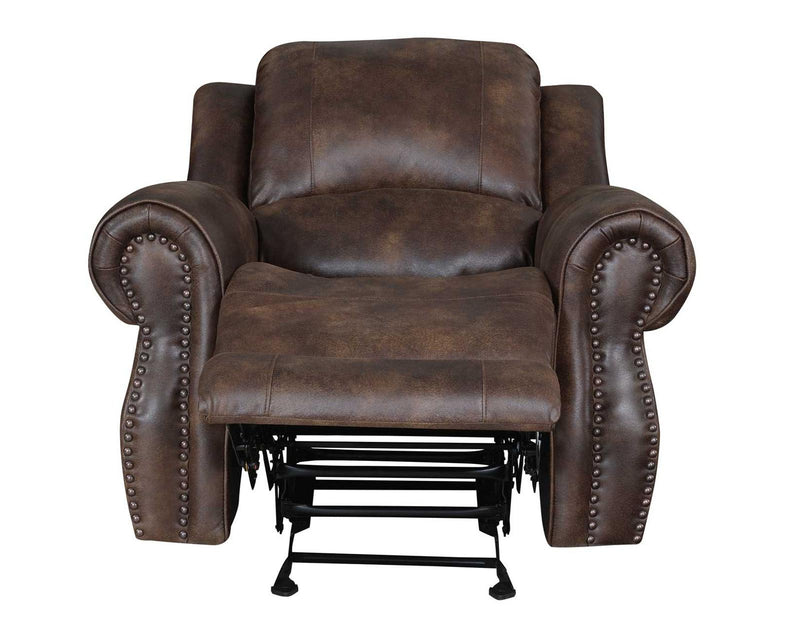 Steve Silver Navarro Manual Glider Recliner in Saddle Brown