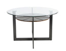 Steve Silver Olson Round Glass Top Table in Caramel