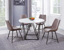 Steve Silver Ramona White Marble Top Round Dining Table in Deep Bronze