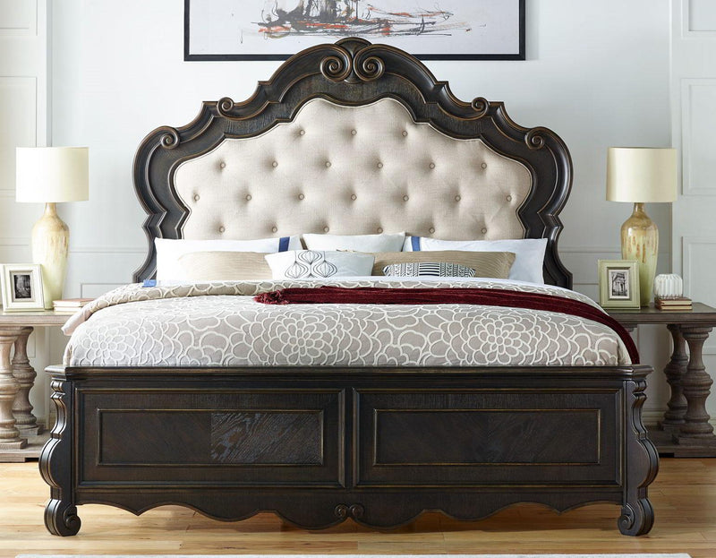 Steve Silver Rhapsody King Panel Bed in Molasses