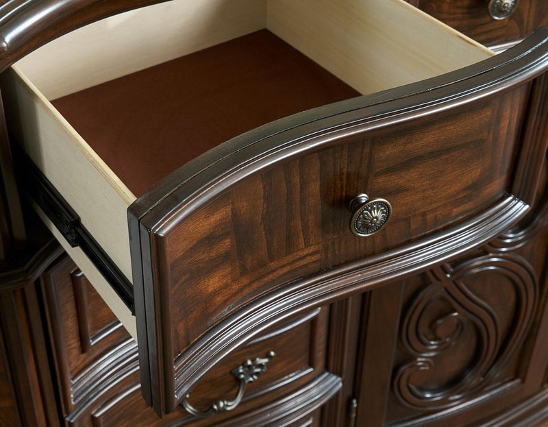 Steve Silver Royale 9 Drawer Dresser in Brown Cherry