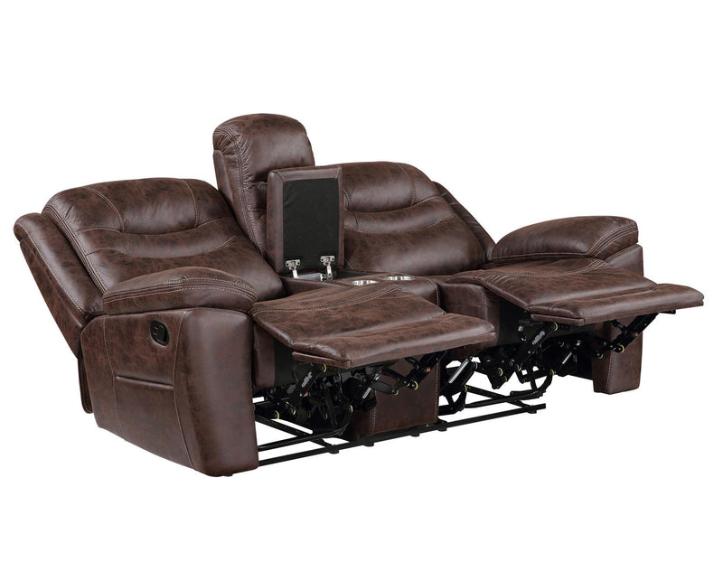 Steve Silver Stetson Manual Reclining Console Loveseat in Merlot