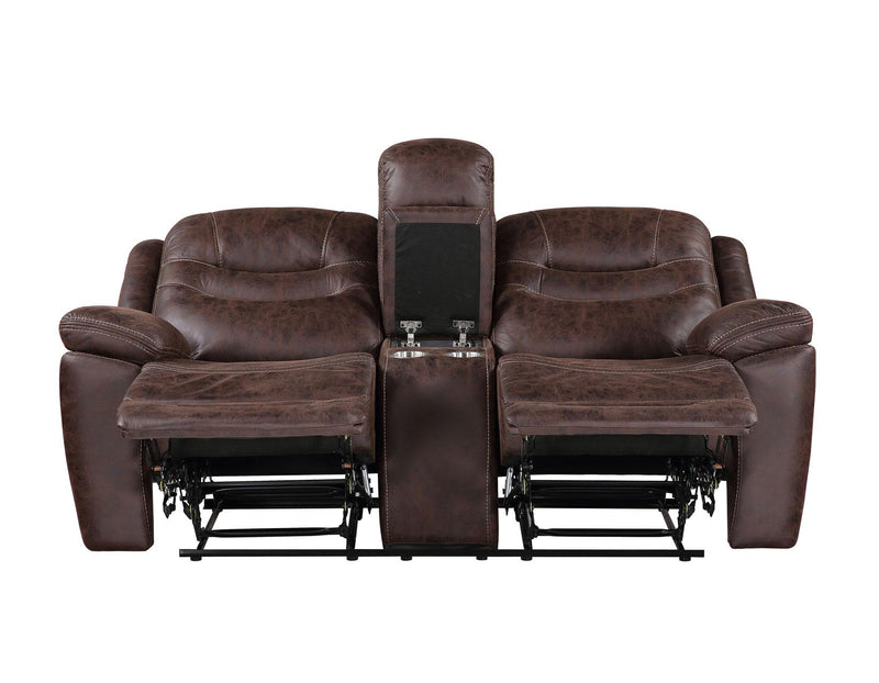 Steve Silver Stetson Manual Reclining Console Loveseat in Merlot