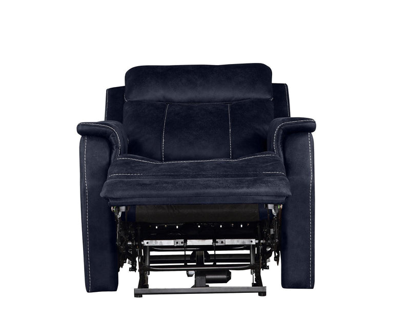 Steve Silver Valencia Dual Power Leatherette Recliner in Ocean Blue