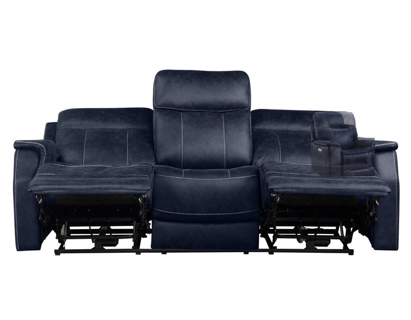 Steve Silver Valencia Dual Power Reclining Sofa in Ocean Blue