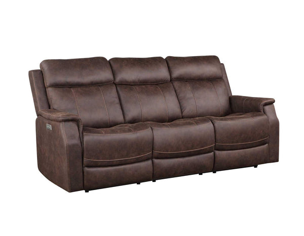 Steve Silver Valencia Dual Power Reclining Sofa in Walnut image