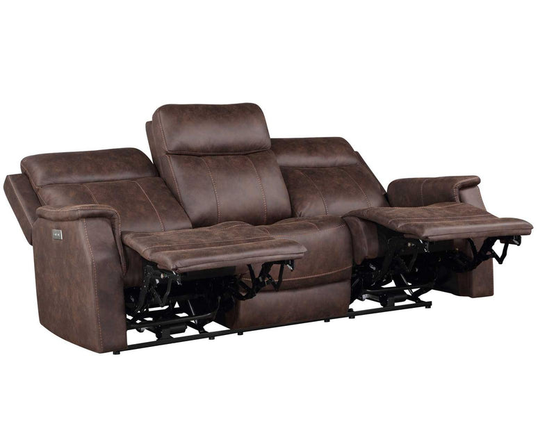 Steve Silver Valencia Dual Power Reclining Sofa in Walnut