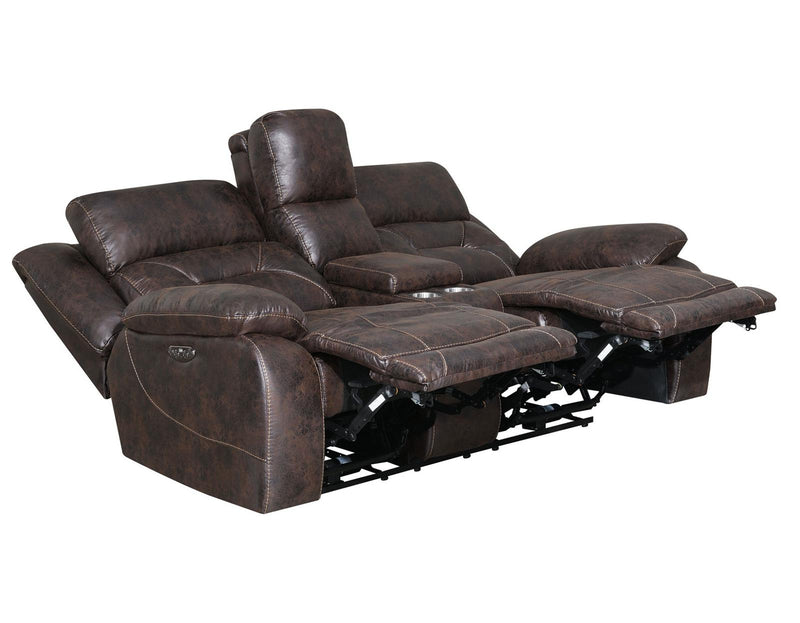 Steve Silver Aria Dual Power Reclining Sofa in Saddle Brown