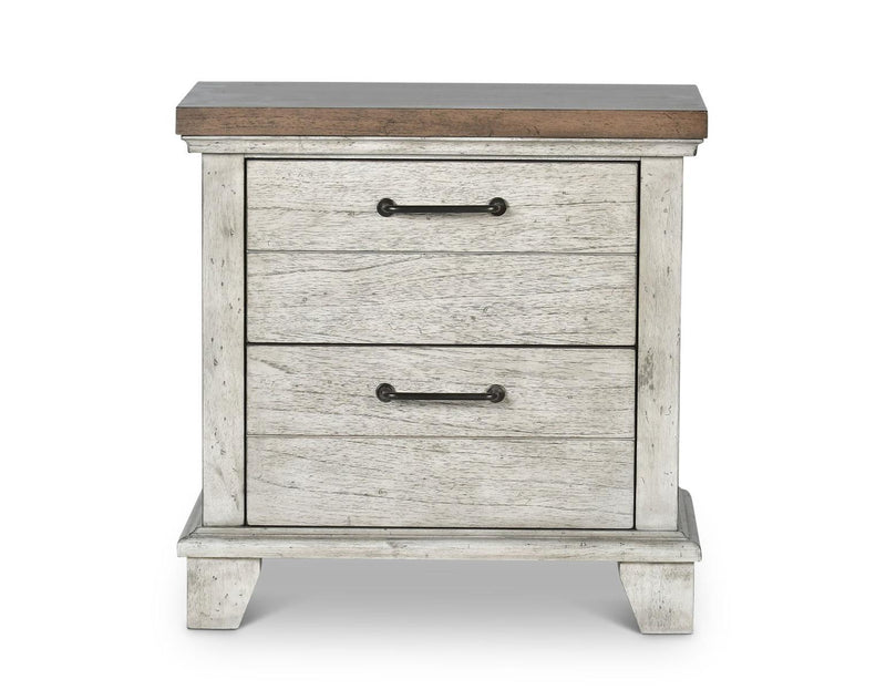 Steve Silver Bear Creek 2 Drawer Nightstand in White Smoke