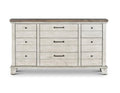 Steve Silver Bear Creek 9 Drawer Dresser in White Smoke