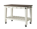 Steve Silver Cayla Two Tone Kitchen Cart in Antiqued White